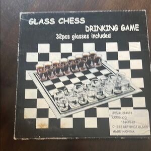 Black and White Glass Chess Board Game
